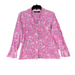 Ralph Lauren Pajama Top Womens Petit  Medium Long Sleeve  Floral Print